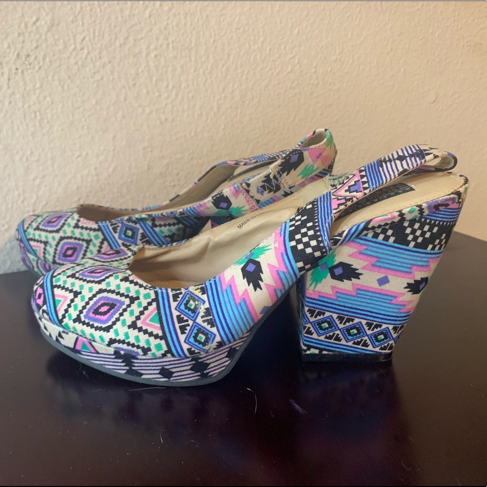 Funky Aztec print heels
